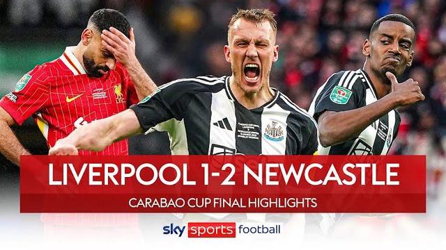 Graphic showing Sky Sports final score Liverpool 1-2 Newcastle