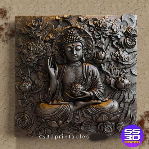 ss3dprintables.com,3dmodels bas relief divine buddha