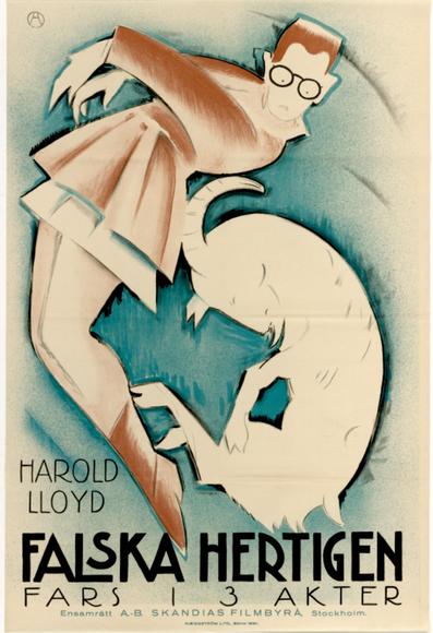 Swedish poster for the 1921 Harold Lloyd silent comedy “Among Those Present”.