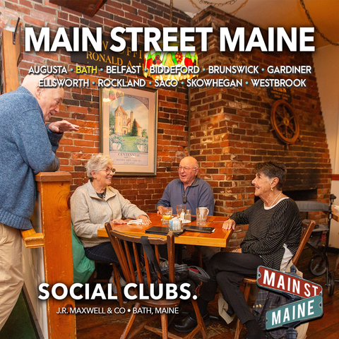 J. R. Maxwelll & Co Restaurant in downtown Bath, Maine.