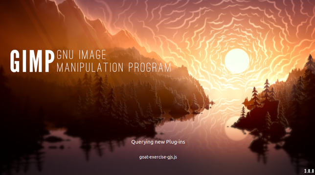 GIMP 3.0 splash screen from my Linux desktop.