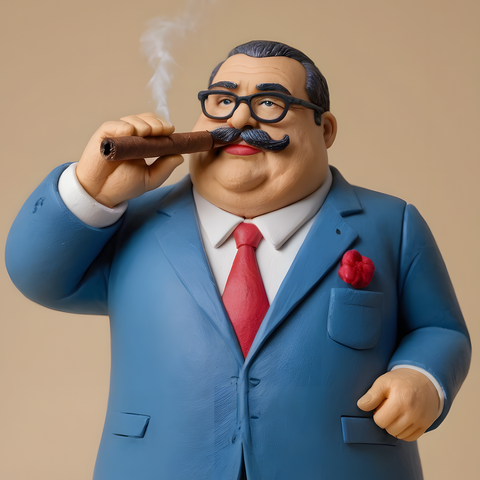 big fat music producer, smoking a big fat cigar cartoon