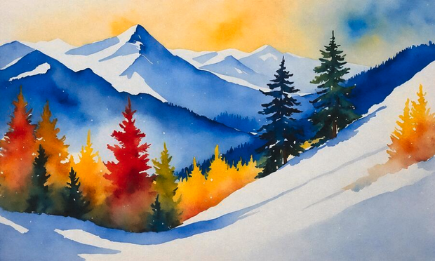 winter landscape painting