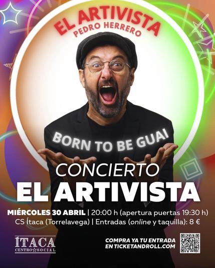 Cartel del Concierto El Artivista - Pedro Herrero. 