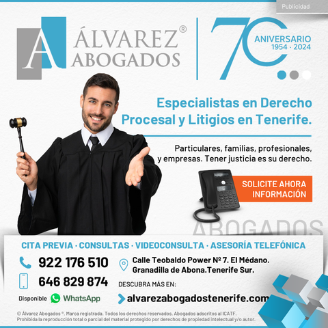 Abogados Derecho Procesal y Litigios en Tenerife. Tener justicia es su derecho. Confíe en Profesionales. Abogado Juicio Tenerife. Consúltenos ahora sin compromiso. Resolviendo problemas desde 1954.
https://alvarezabogadostenerife.com/areas-derecho/derecho-procesal/

#alvarezabogados #tenerifelegal #abogadostenerife #abogados #Tenerife #Canarias #Procesal #Litigios #justicia #derecho
