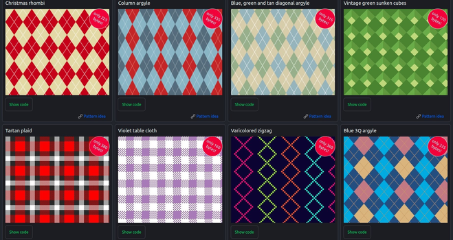 Some of the patterns in the gallery.