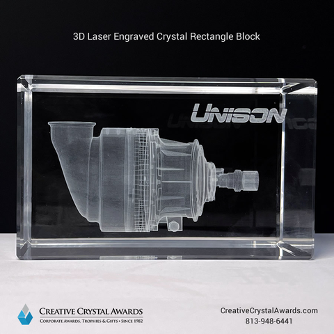 3d laser engraved crystal gift, 3d crystal gift, 3d crystal rectangle block award, 3d crystal award, crystal award 3d, crystal gifts for employees, corporate crystal gift supplier USA, Creative Crystal Awards