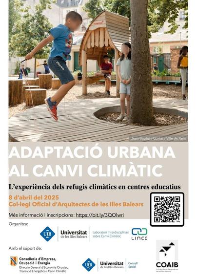 Cartell de la jornada amb la foto d'un nin que bota a un parc infantil cobert d'arbres.