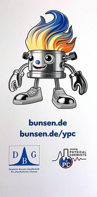 Burny the yPC (young physical chemists) mascot at the Bunsen-Tagung 2025 · photo by Eva E. Wille