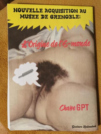 L'origine de l'e-monde, de Gustave Koikoubeh, parodie du tableau de Courbet