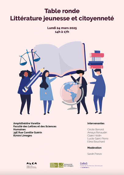 Affiche table ronde Littérature jeunesse et citoyenneté