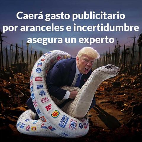 Trump fighting an snake representing pharma and marketing industries.