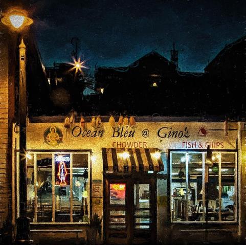 This is Gino's, located on the Bayfront in Newport on the Oregon Coast. 
They feature locally caught seafood and are a local and tourist favorite. https://pixels.com/featured/ocean-bleu-at-ginos-thom-zehrfeld.html #NewportOregon #Oregon #OregonCoast #PNW #Gino's #NewportArt #RestaurantArt  #BuyIntoArt #Art #ThomZehrfeldPhotography #PhotographyIsArt #Photography 
#ArtForSale #ArtMatters #MastoArt #Mastodon #ArtforInteriorDesign 
#Wallart #InteriorDecorating #WallArtForSale  #FediGiftShop  #GiftIdeas #FediArt #Prints #FediArtShop #Nature