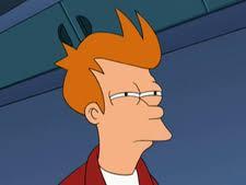 Futurama tv show character Fry looking disgustedly puzzled.