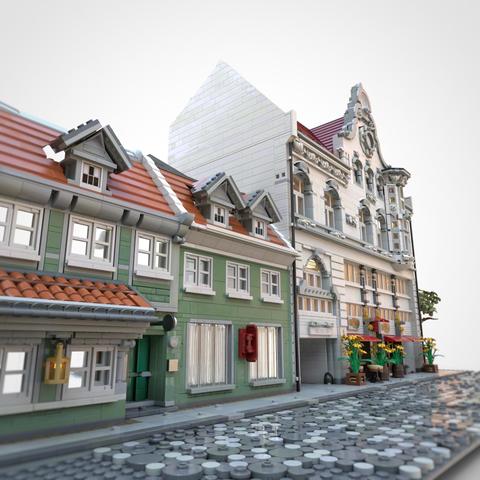 Custom LEGO model of buildings in Lüneburg, Germany, by Benjamin Albrecht from albrick.de