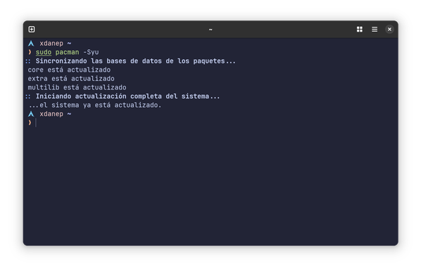 Verificando actualizaciones del sistema en Archlinux