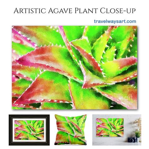 New upload available in my FAA shop gallery: Artistic Agave Plant Close-up - Watercolor of my original photo