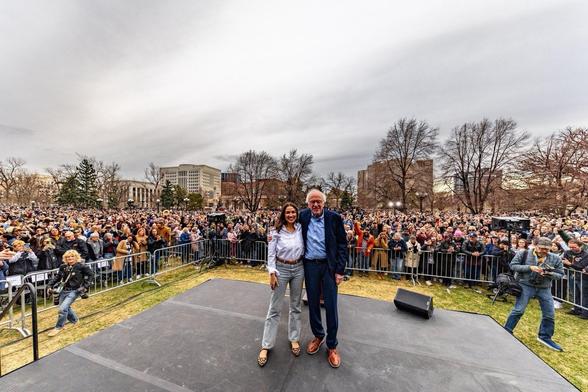 Via Alexandria Ocasio-Cortez 
"Tonight an unbelievable **34,000 people** gathered for our Denver rally to take on billionaires and win our country back.

This was the largest political gathering in Denver since Obama in 2008.

Also bigger than the 2024 DNC.

And the largest ever rally in Bernie’s career (and obviously, mine too)."