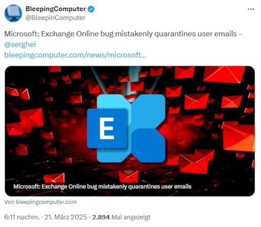 Wondering why Exchange Online emails are quarantined today? 🧐 Learn about the critical bug causing the issue and how it's impacting users. 🚨 #ExchangeOnline #TechSupport #EmailIssues #Microsoft365 #CyberSecurity