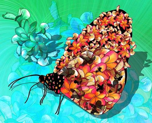 Butterfly Magic by Joan Stratton - paintingsbyjoan.com

Softly, softly, I go. Blending in, if I go slow.

A vibrant butterfly composed of colorful flowers sits against a background of green and blue hues. The bold colors and detailed patterns create a lively and eye-catching composition.

Ether Art – A hand-drawn drawing / painting using the exciting modern art form, where art is created from scratch using a computer in lieu of a real canvas and paint, water colour, pastel, pencil, charcoal etc I create digital art from the ether, exactly the same as if I was starting with a blank canvas.