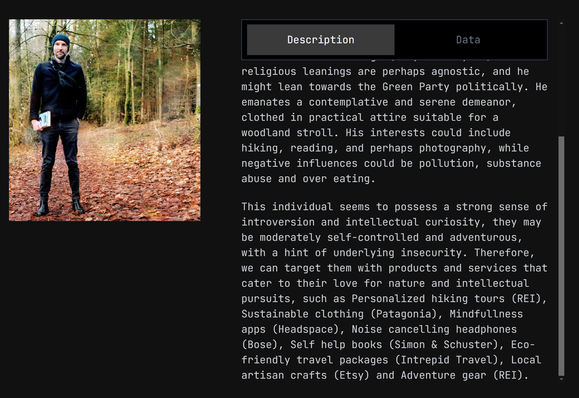 l'interface du site en question