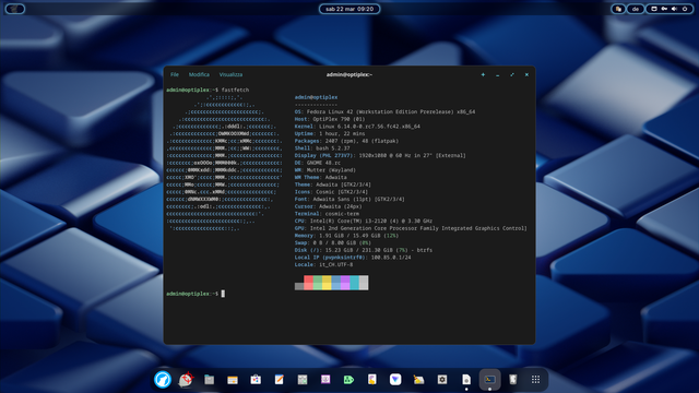 Fastfetch Linux system