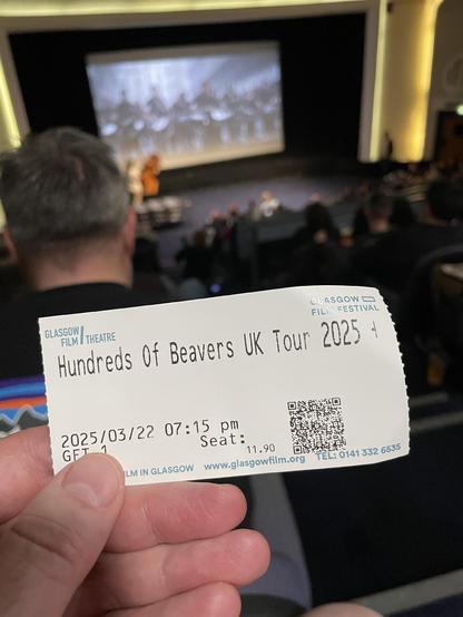 Movie ticket for Hundreds of Beavers.
