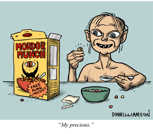 Gollum gets the one ring free in a box of Mordor Munch
