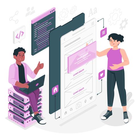 The best software company MicroDeft employees are creating a webapp, generated from freepik.