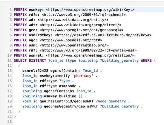 SPARQL query in QLever