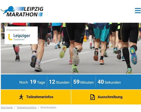 Screenshot von der Homepage des Leipzig-Marathon: leipzigmarathon.de