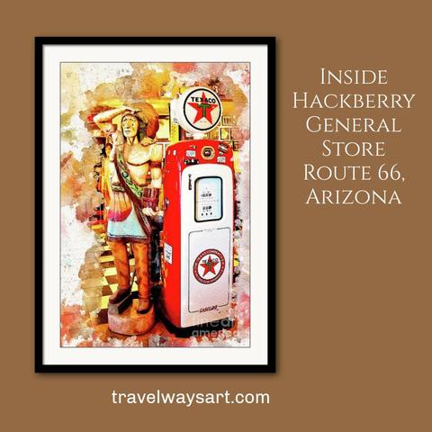 Inside Hackberry General Store - Route 66, Arizona
A watercolor picture made from my original travel photo
