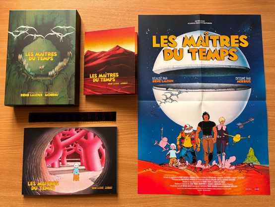 Les Maitres du Temps box set includes DVD/Bluray 4K box, poster, 84-page book and a piece of film!