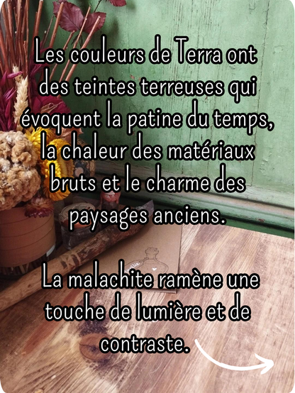 Idée de thème a peindre: une ambiance rustique. Les teintes terreuses évoquent la patine du temps, la chaleur des matériaux bruts et le charme des paysages anciens