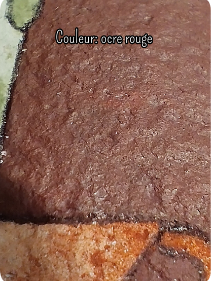 Ocre rouge en couche épaisse. Aquarelle 100% naturelle et française