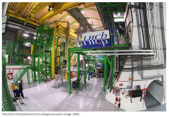 View of the LHCb experiment in its underground cavern (image: CERN) 