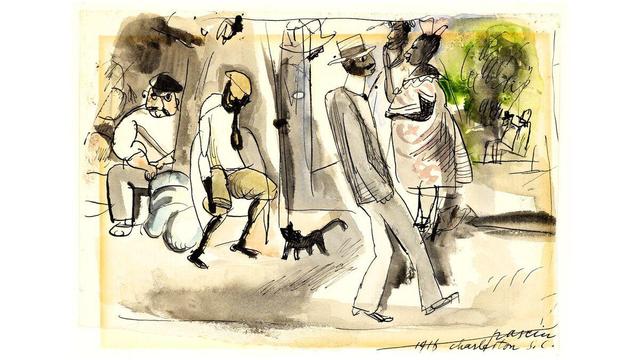 People & Cat in Park, Charleston, South Carolina 1916, Jules Pascin