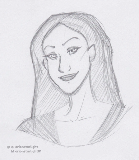 My first drawing of Morticia Addams from The Addams Family.