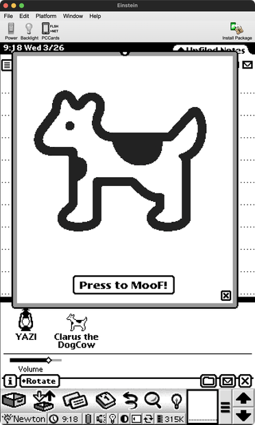 Testing out the DogCow app in Einstein.