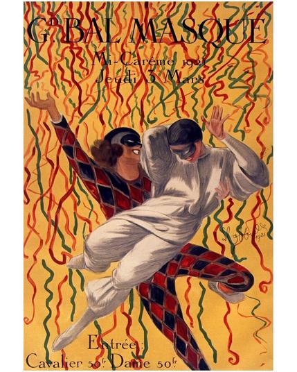 Women In Grand Masked Ball 1921 Leonetto Cappiello