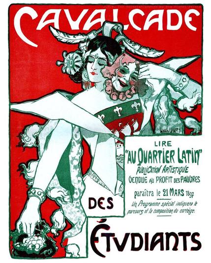 Cavalcade des Étudiants 1897 French Poster for Parade of Artists