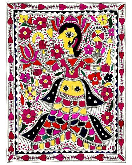Hindu Goddess Lakshmi, Bihar, India, Early 1900s