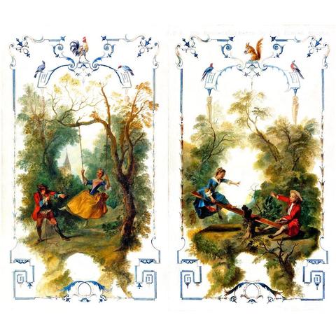Man & Woman. See-Saw & Swing France 18th Century, Nicolas Lancret