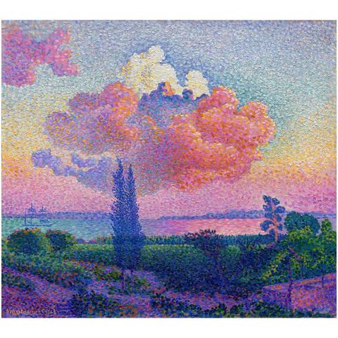 The Pink Cloud Over French Countryside & The Sea, Henri-Edmond Cross 1896