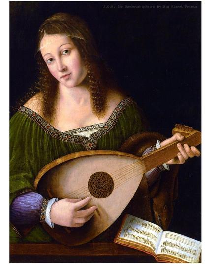 Lady Playing a Lute 1530 Bartolomeo Veneto