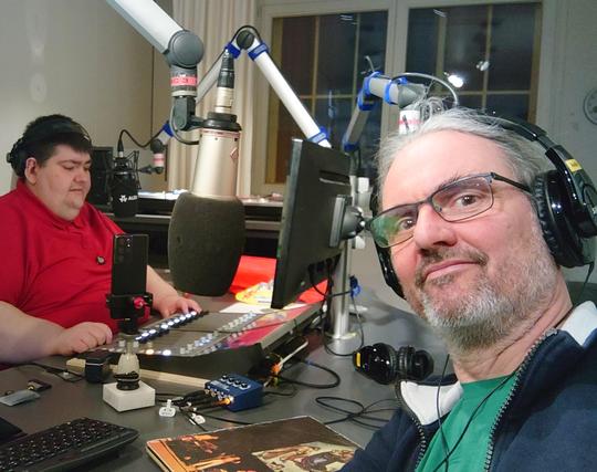 Philipp Nitsche und Rainer Suckow im Studio von Alex Berlin