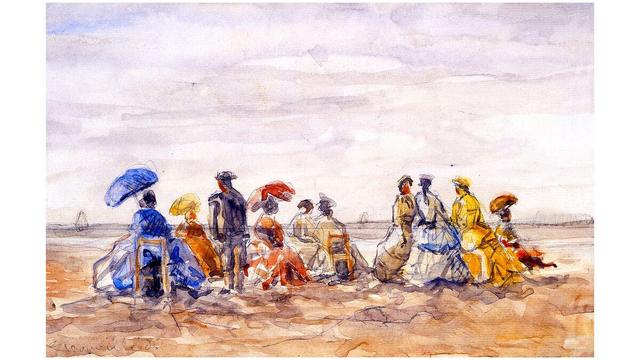 Women on the Beach at Trouville, France 1885, Eugène-Louis Boudin