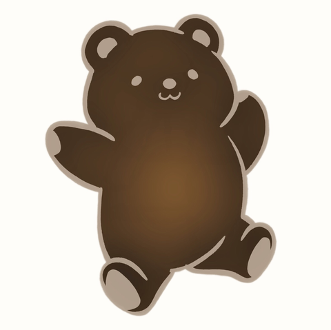 Digital illustration of happy teddy bear