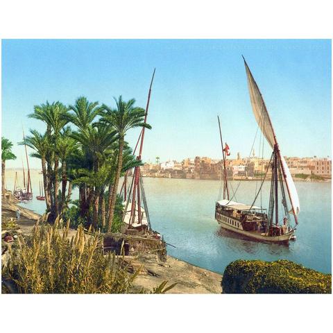 Sailing Boat Nile Cairo Egypt 1890s