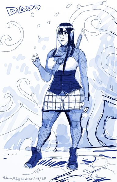 Mon heroine elfe "Ily". Dessiné en 1 heure sur tablette graphique avec le logiciel Artrage.